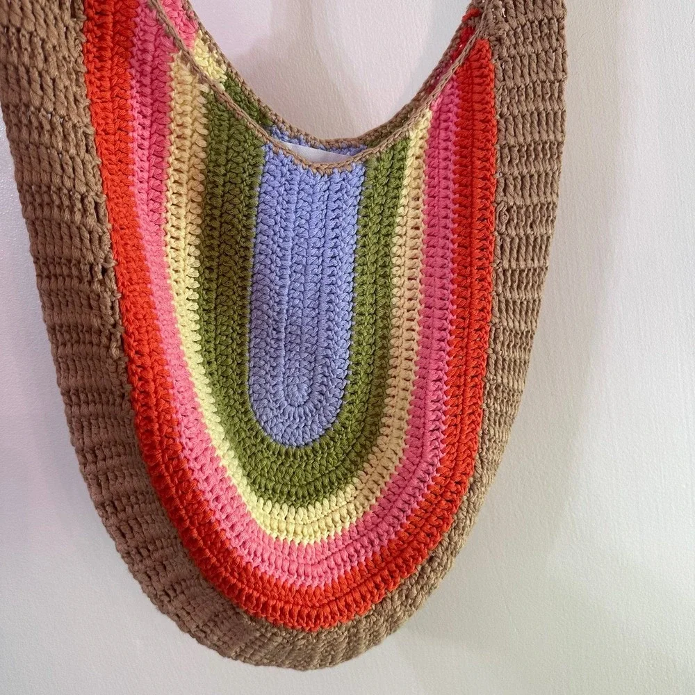 Urban Originals Crochet Rainbow Valley Hobo Bag